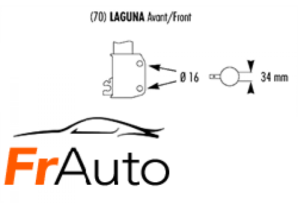 Амортизатор передній Renault Laguna, Рено Лагуна, Отвори [мм] - 16